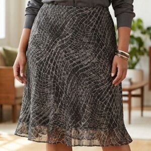 JM Collection  Abstract Print Midi A-Line Flare Skirt Lined size 18 women plus